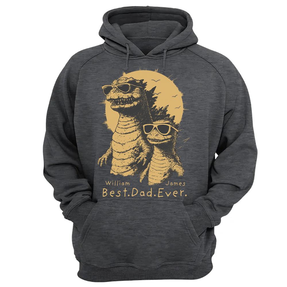Personalized Best Dad Ever Dadzilla T-Shirt Father Day Gifts for Dad Funny Papa Tshirt Cool Daddy Dinosaur Tee Hv01