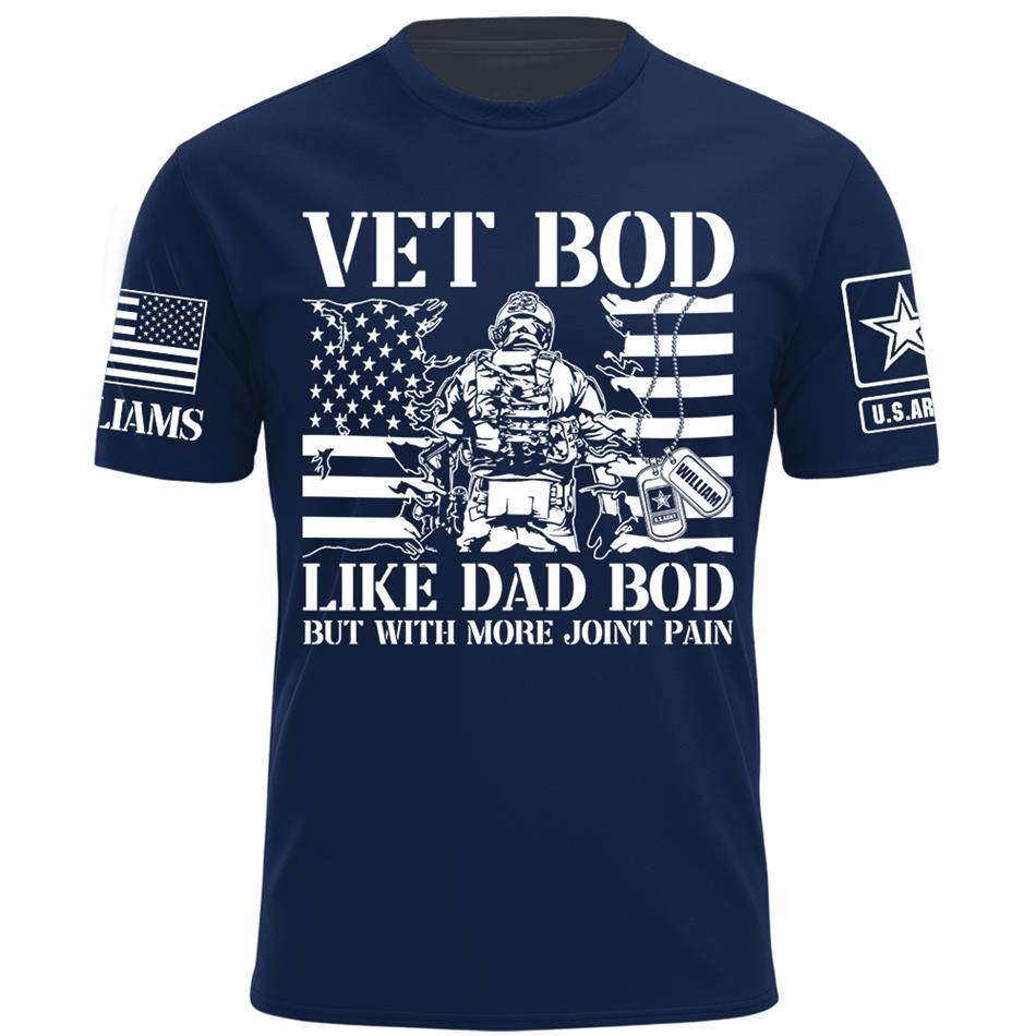 Vet Bod Like Dad Bod But With More Joint Pain Custom Shirt For Veteran Dad Grandpa Veterans Day Fathers Day Gift H2511 Trna