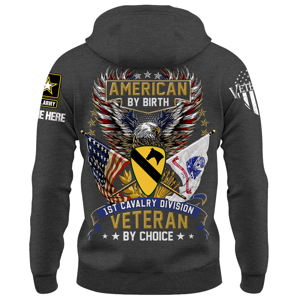 Personalized Shirt American By Birth US Veteran by Choice Custom All Branch Military Gift For Veterans K1702