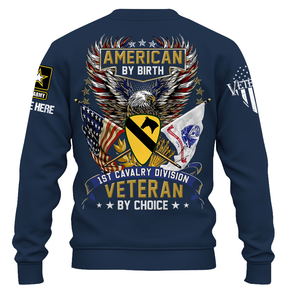 Personalized Shirt American By Birth US Veteran by Choice Custom All Branch Military Gift For Veterans K1702