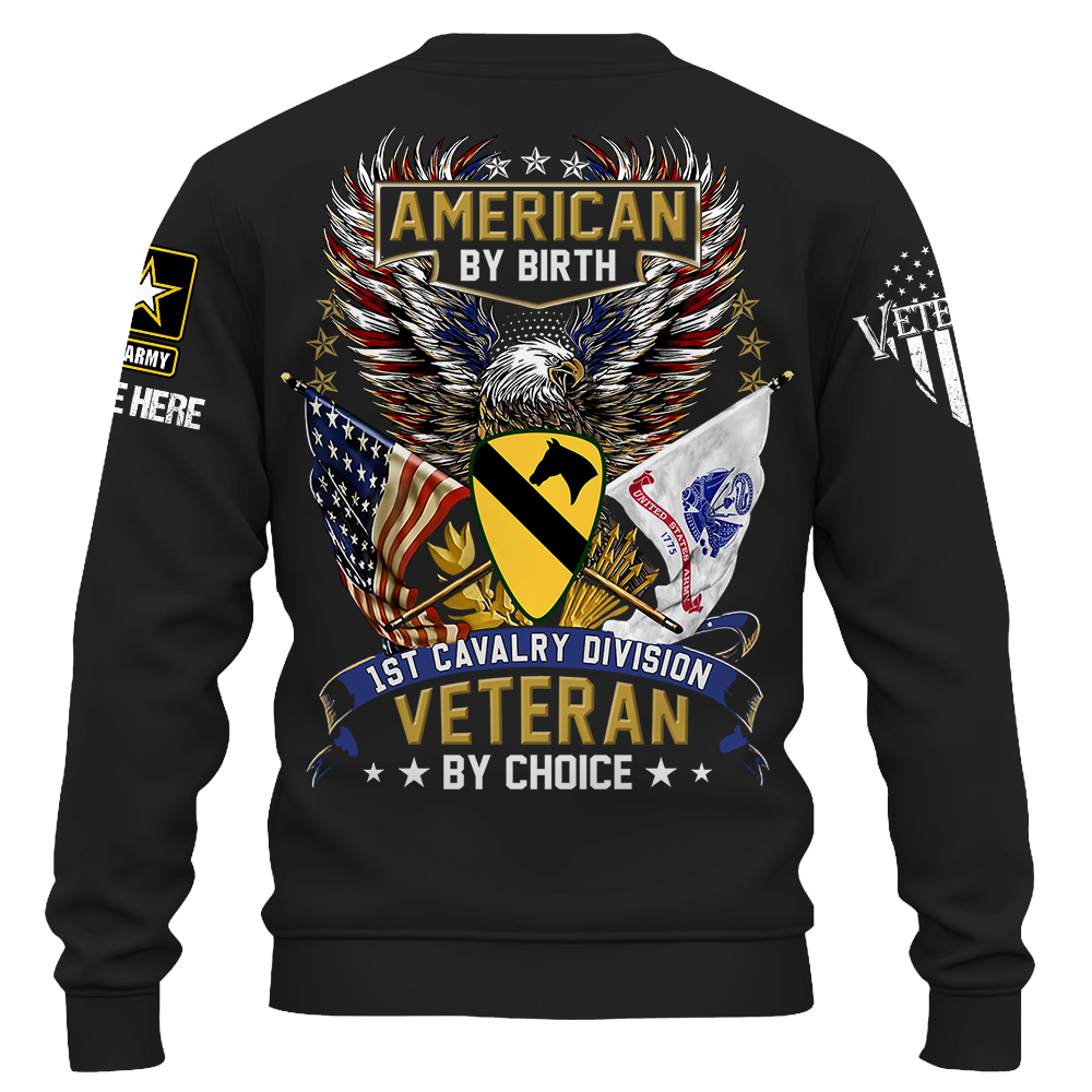 Personalized Shirt American By Birth US Veteran by Choice Custom All Branch Military Gift For Veterans K1702