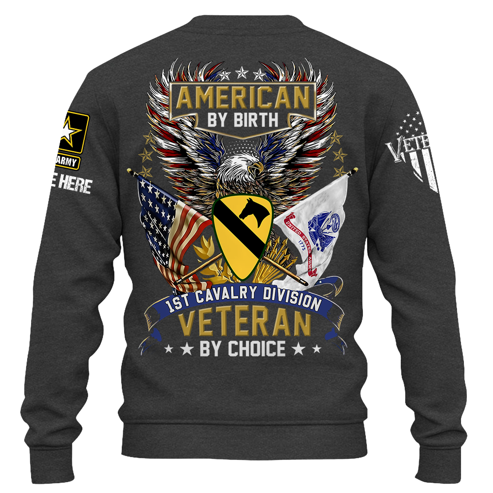 Personalized Shirt American By Birth US Veteran by Choice Custom All Branch Military Gift For Veterans K1702