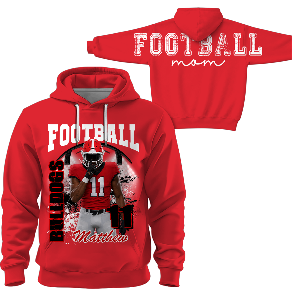 Custom Football Mom Sweatshirt,   Game Day Football Mom, Sports Mom Gift L0411 Hv01
