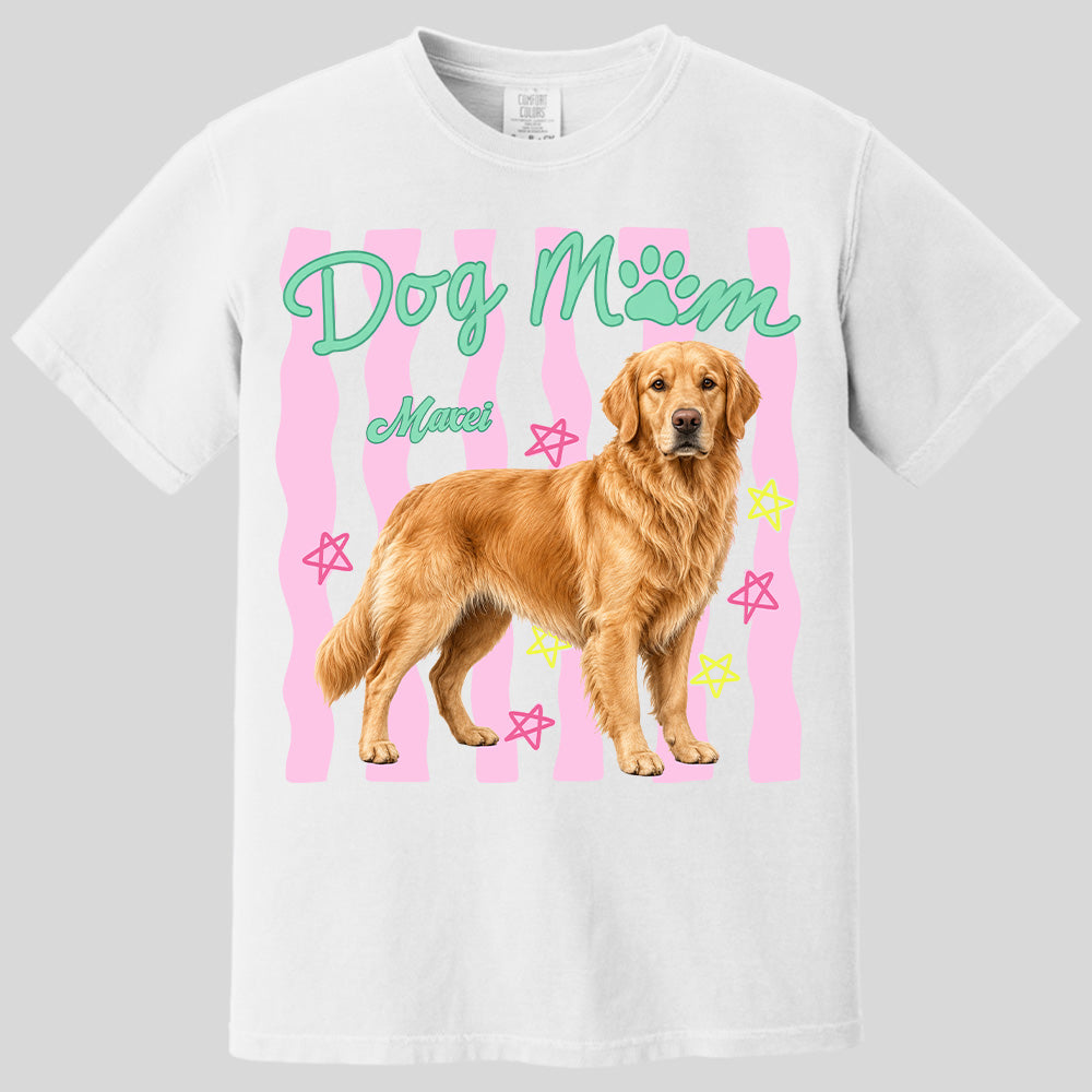 Personalized Dog Mom Shirt, Everyday Striped Shirt, Preppy Dog Mama, Gift For Dog Lover T1807 Pt99