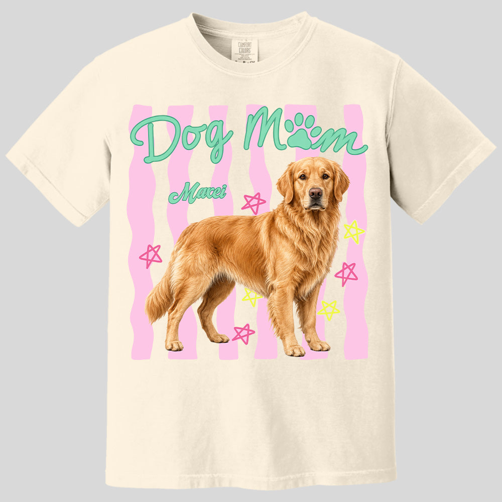 Personalized Dog Mom Shirt, Everyday Striped Shirt, Preppy Dog Mama, Gift For Dog Lover T1807 Pt99