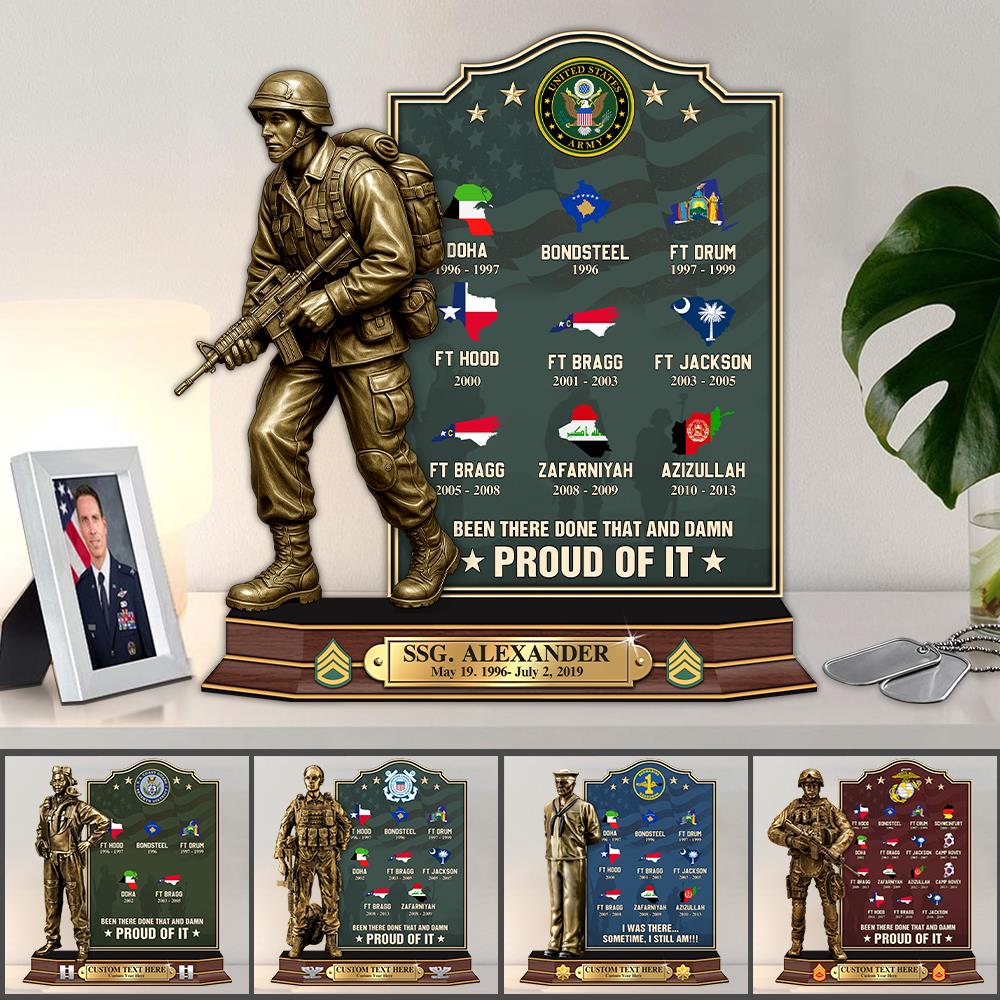 Personalized Acrylic Block Plaque Veteran Proudly Served In Military Base Personalized Gift K1702 Trhn