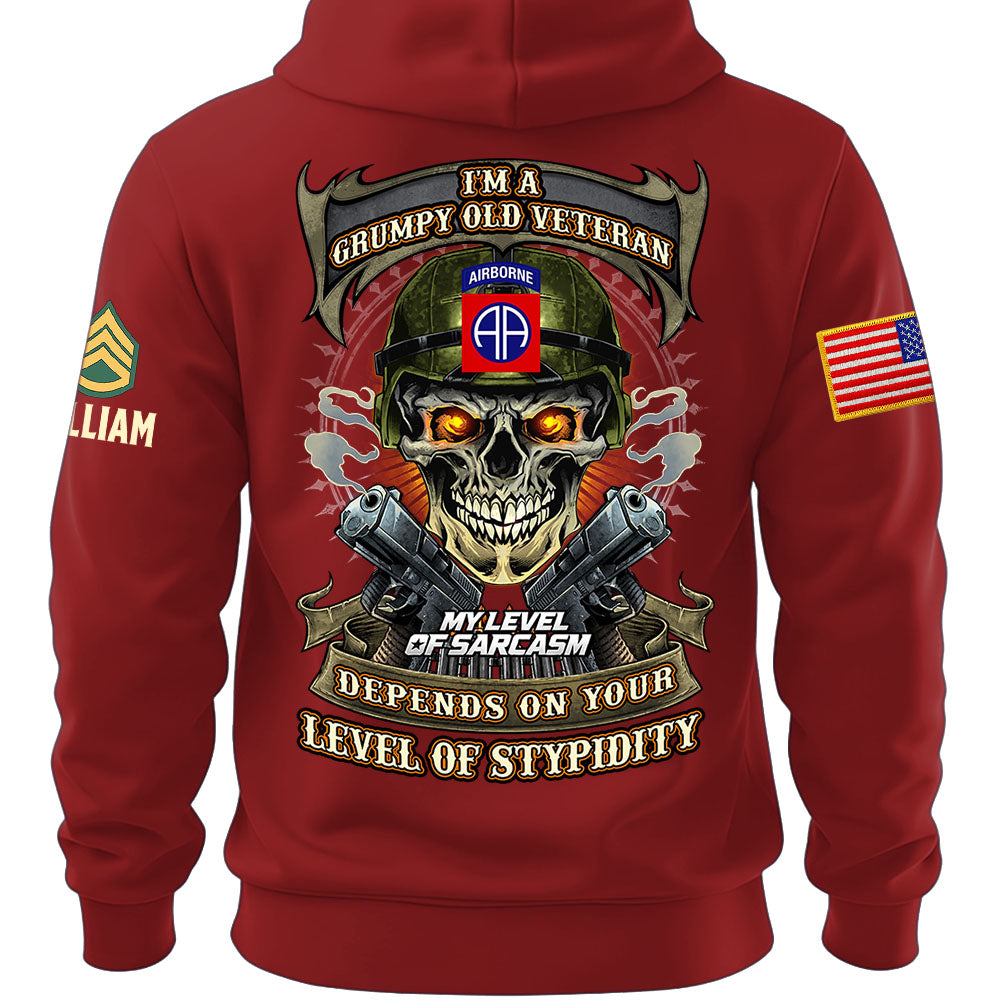 Custom Veteran Shirt I'm A Grumpy Old Veteran My Level Of Sarcasm Gift For Military Veterans K1702 MT2