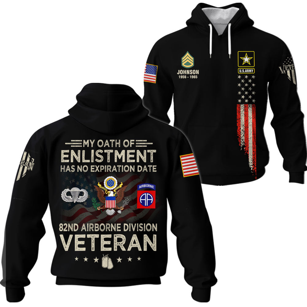 Personalized Shirt My Oath Of Enlistment Has No Expiration Date US Veteran Custom All Branches For Veteran K1702