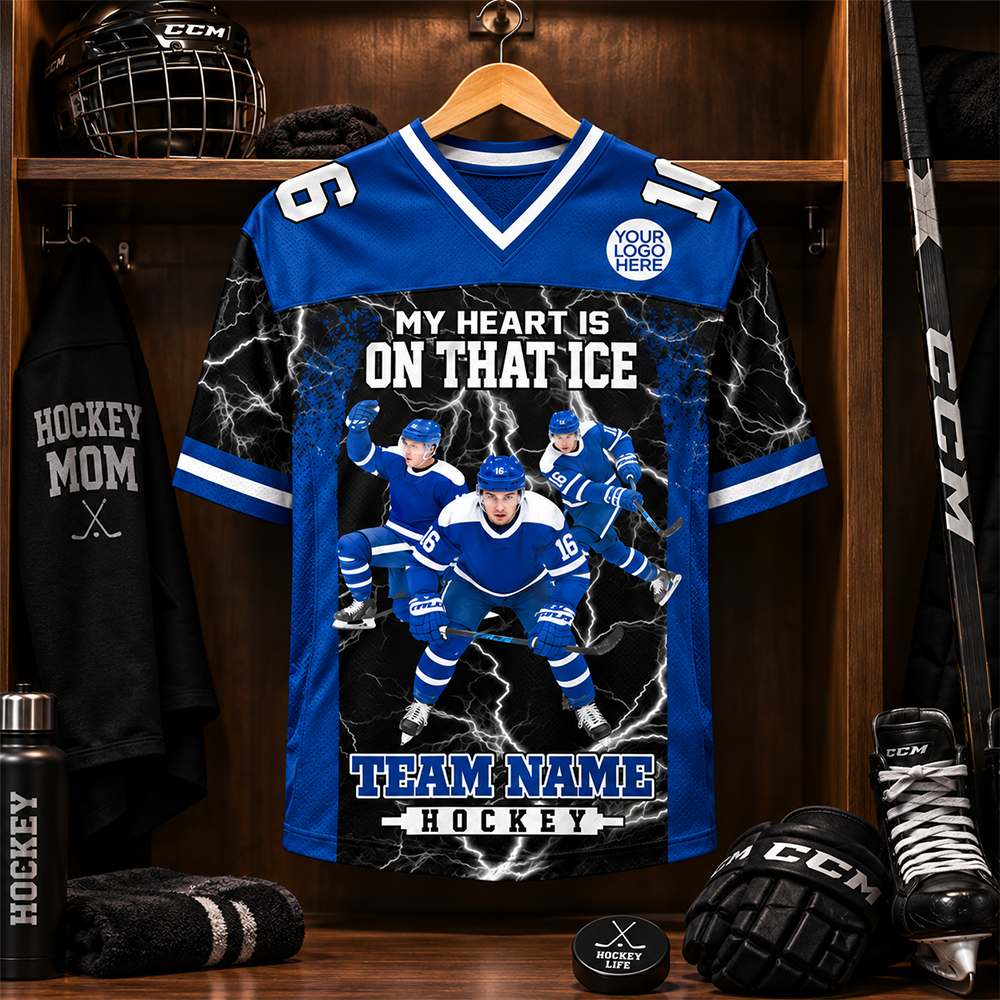 Custom My Heart Is On That Field Hockey Shirt, Gift For Hockey Lovers L0411 Hv01