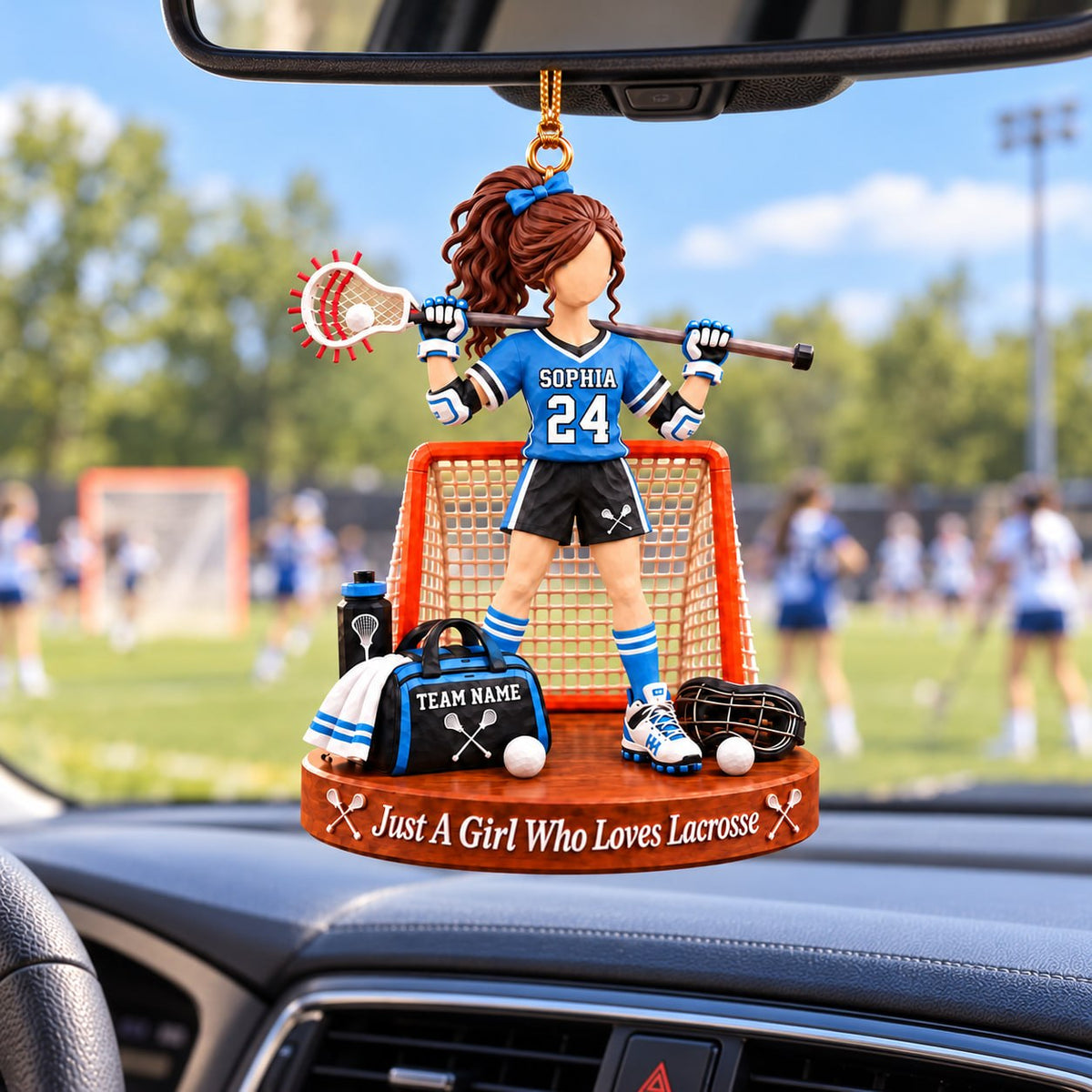 Personalized Just A Girl Who Loves Lacrosse Ornament, Custom Name & Number Player Lacrosse Ornament, Gift For Lacrosse Lover T1807 Hv01