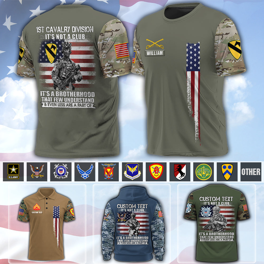 Personalized Veteran Shirt It's Not A Club It's A Brotherhood That Few Understand All Over Print Shirt Gift For Veterans K1702 MT2