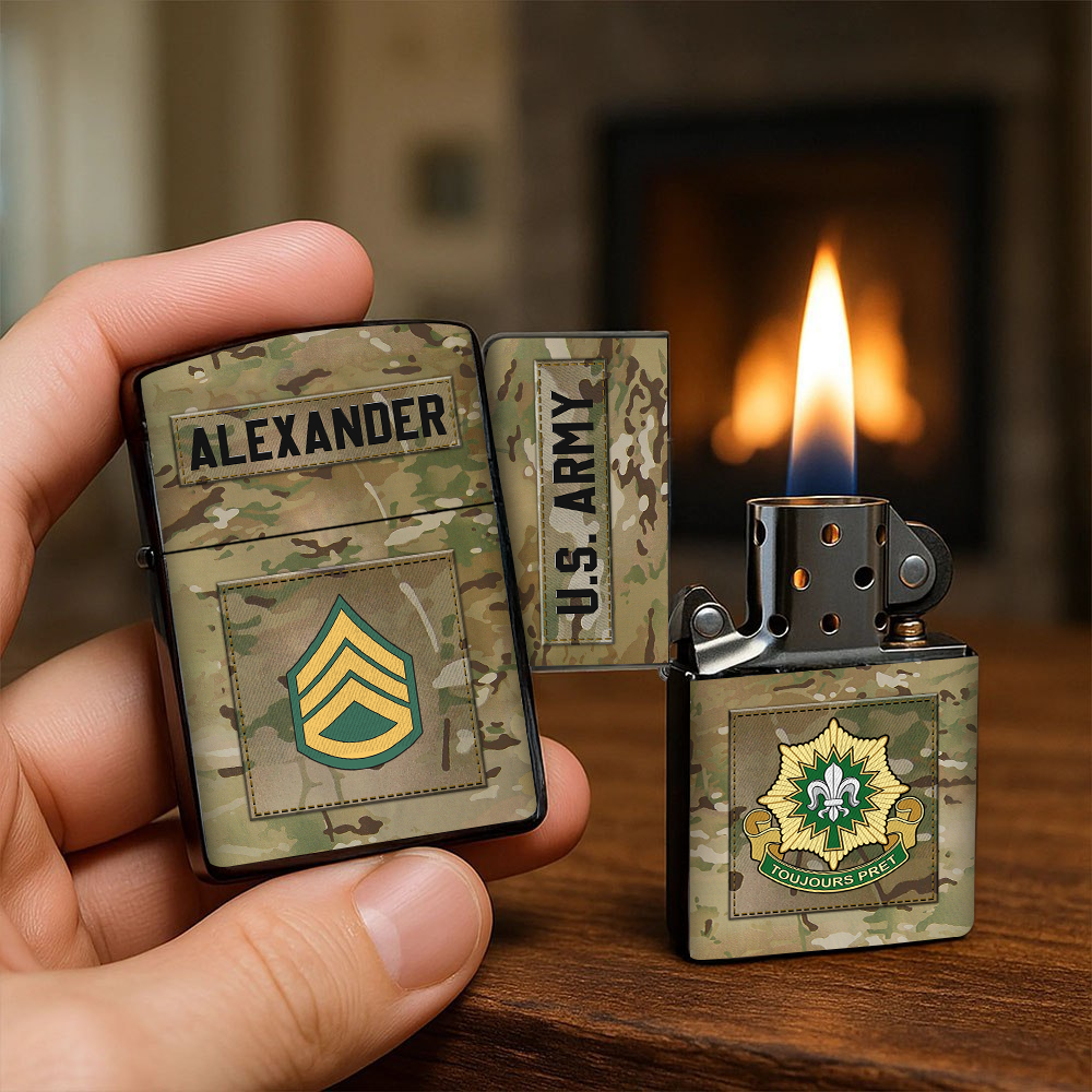 Veteran Custom Lighters Division And Rank Personalized Gift K1702 Trhn