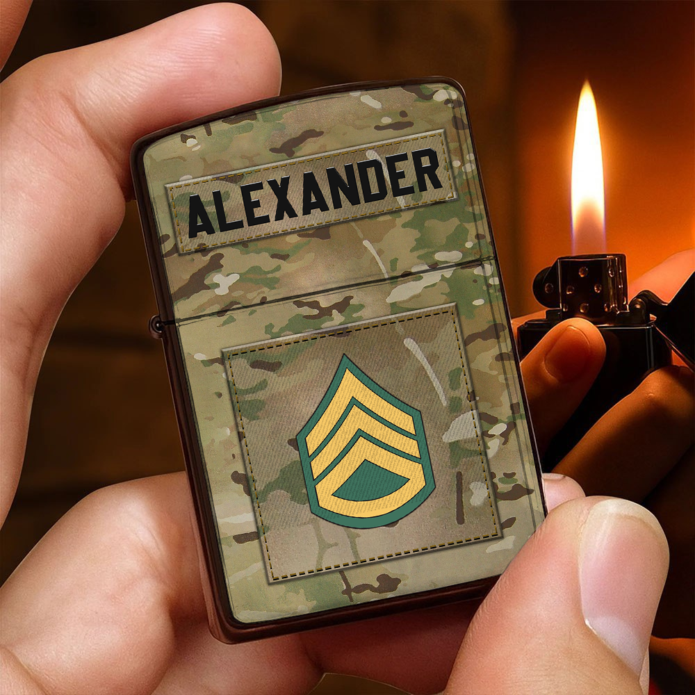 Veteran Custom Lighters Division And Rank Personalized Gift K1702 Trhn