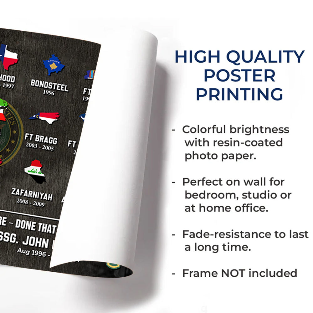 Personalized Poster And Canvas World Tour Custom Military Base All Military Branches Are Available Gift For Veterans K1702 Trhn