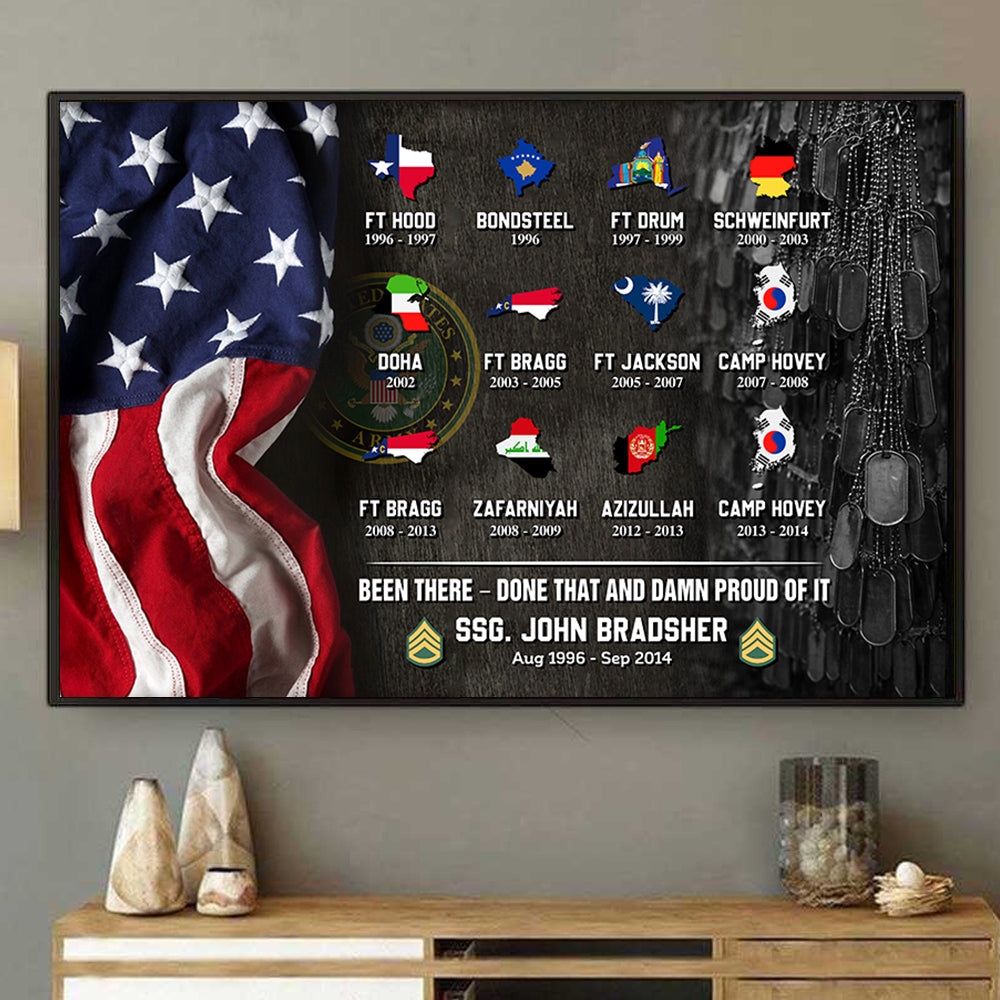 Personalized Poster And Canvas World Tour Custom Military Base All Military Branches Are Available Gift For Veterans K1702 Trhn