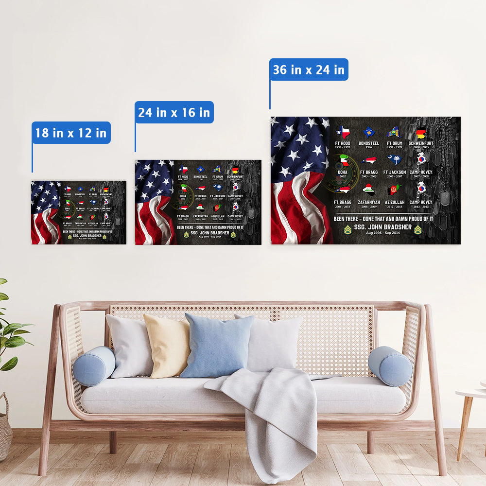 Personalized Poster And Canvas World Tour Custom Military Base All Military Branches Are Available Gift For Veterans K1702 Trhn