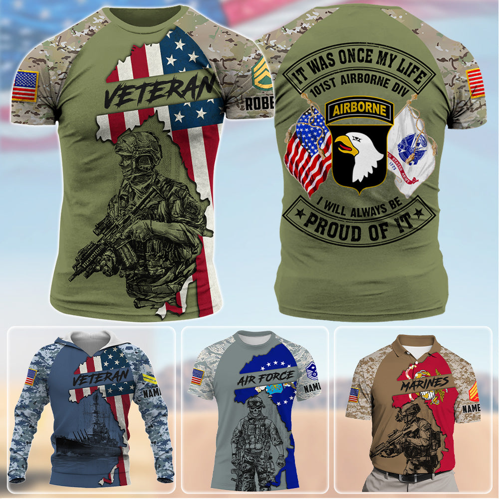 Personalized All Over Print Camouflage 3D Hoodie Military Shirt It Was Once My Life US Veteran I Will Always Be Proud Of It Gift For Veterans K1702 Trhn