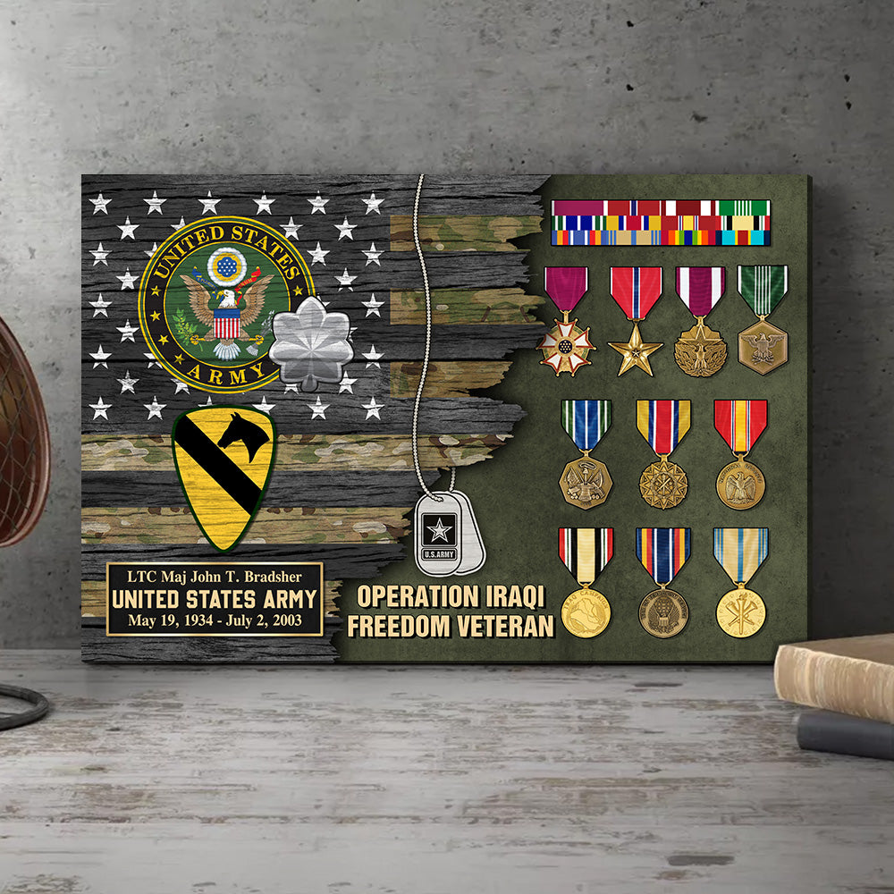 Custom Military Medal Frame Personalized Poster Canvas For Veteran Wall Art Home Decor For Veteran K1702 Trhn