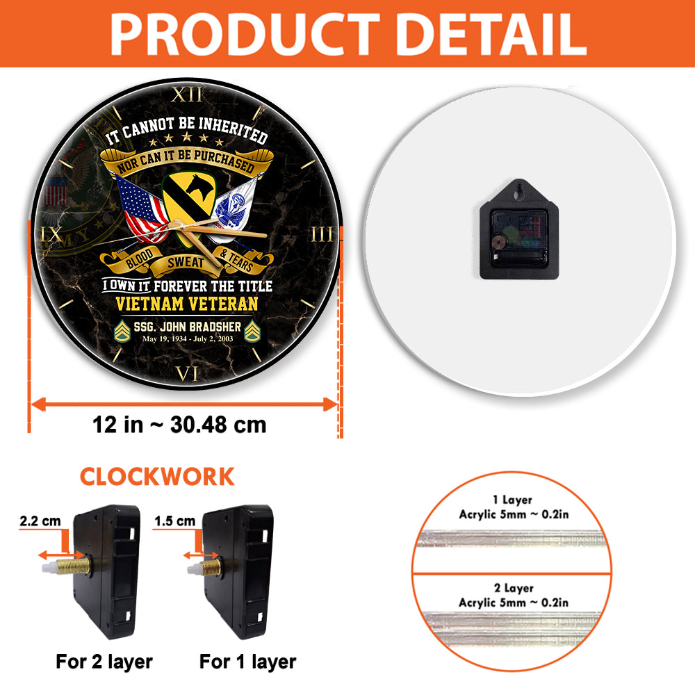 Personalized Acrylic Wall Clock Custom Rank Name Available All Division Military Gift For Veterans K1702 Trhn