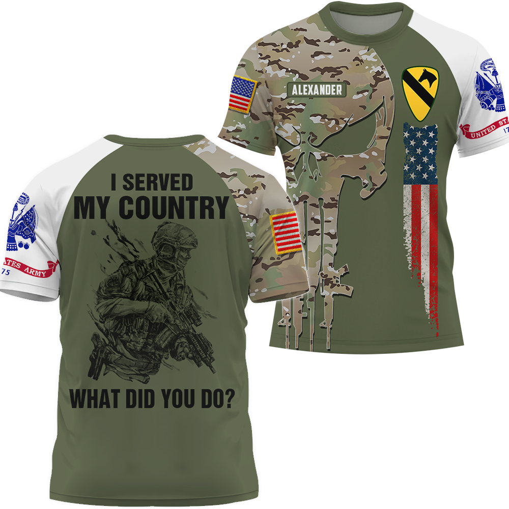 Personalized All Over Print Shirt I Served My Country What Did You Do Custom All Branch Military K1702