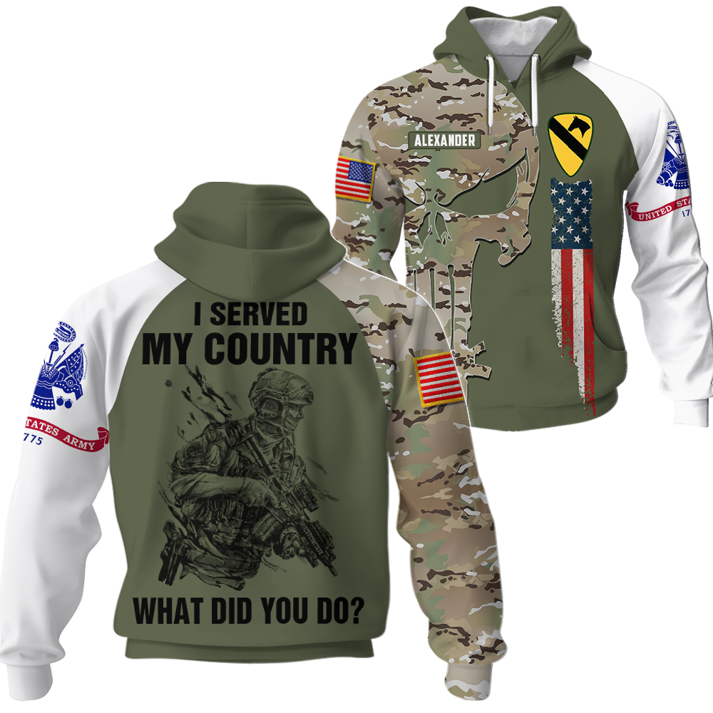Personalized All Over Print Shirt I Served My Country What Did You Do Custom All Branch Military K1702