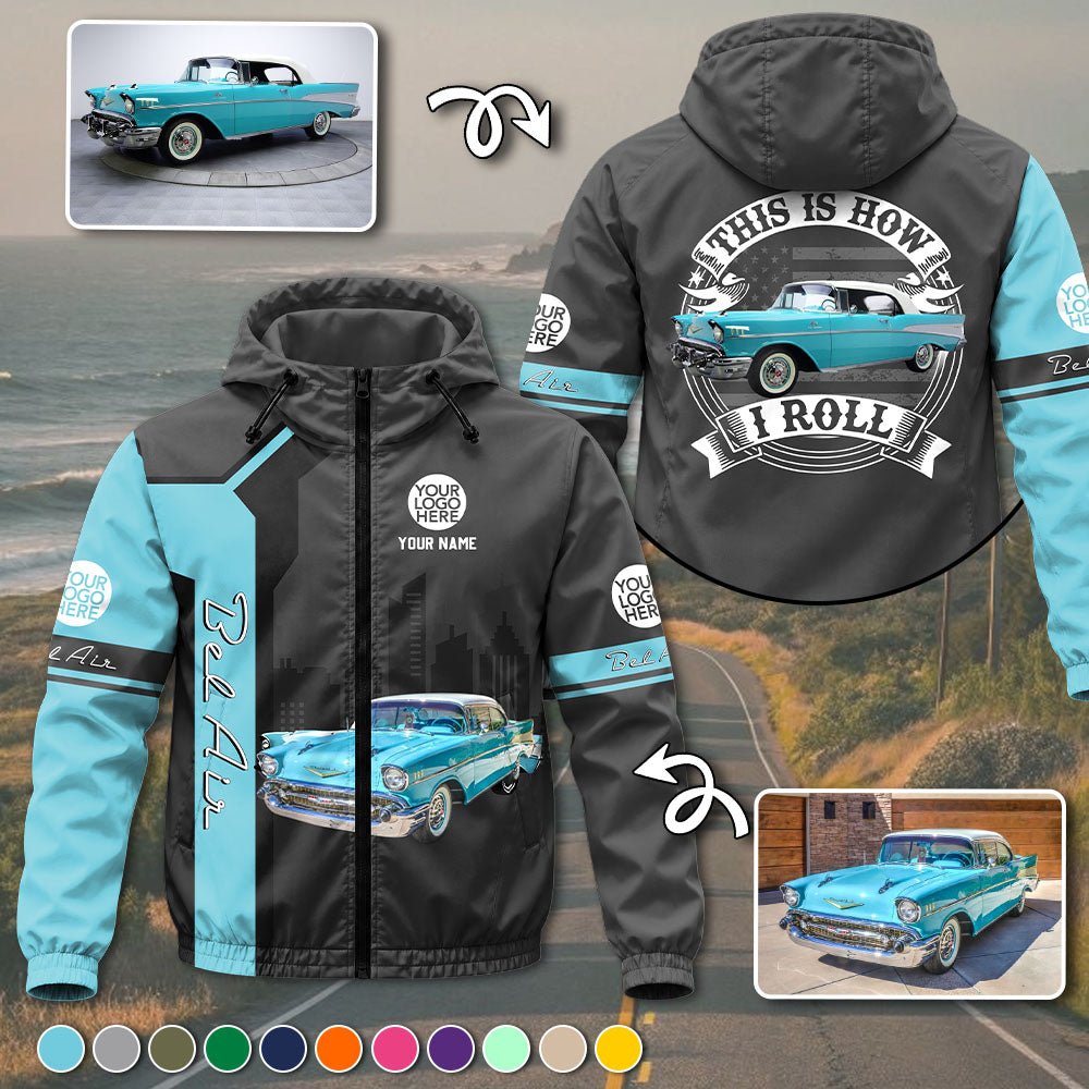 This Is How I Roll - Custom Photo Classic Car Windbreaker Jacket - Personalized Name Car Jacket A2110 T24