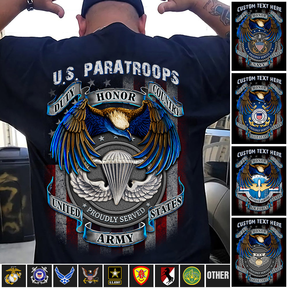 Custom Shirt United States Military  Unit Patches Badges Available all Military Branch Gift For Veterans K1702 Trhn