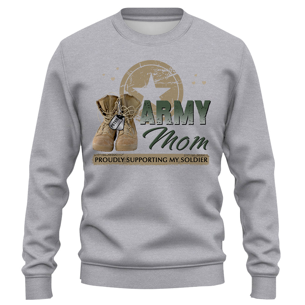 Proud Army Mom Custom Shirt For Military Family Members Proudly Supporting My Soldier K1702