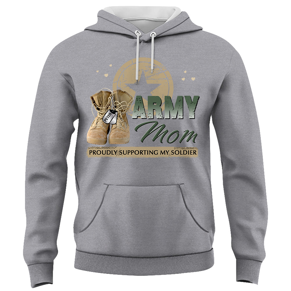 Proud Army Mom Custom Shirt For Military Family Members Proudly Supporting My Soldier K1702