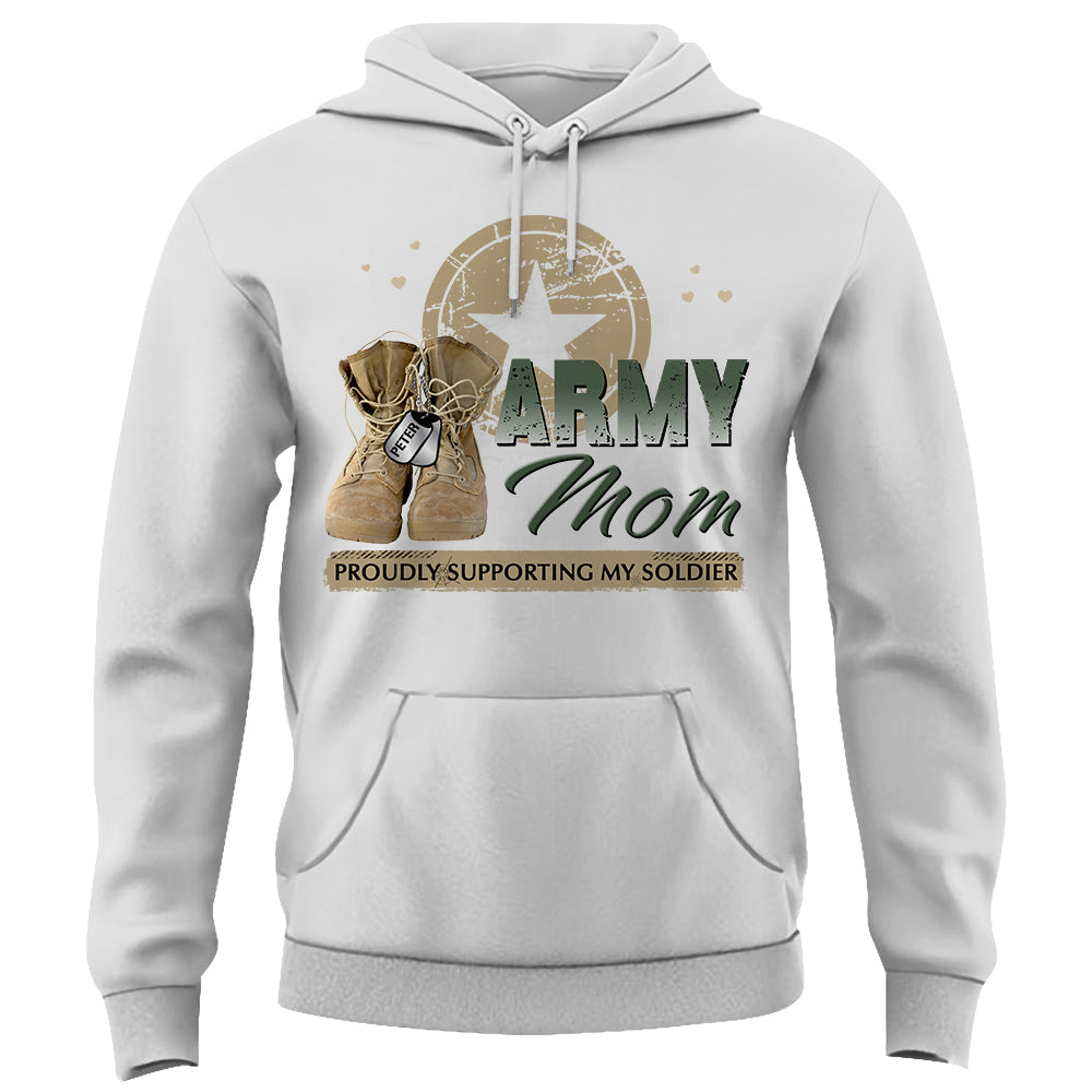 Proud Army Mom Custom Shirt For Military Family Members Proudly Supporting My Soldier K1702