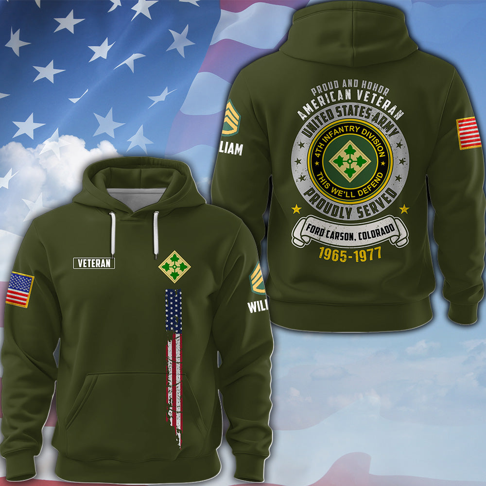 Custom All Over Print Shirt Proud And Honor American Veteran Available All Military Branches Gift For Veterans K1702 MT2