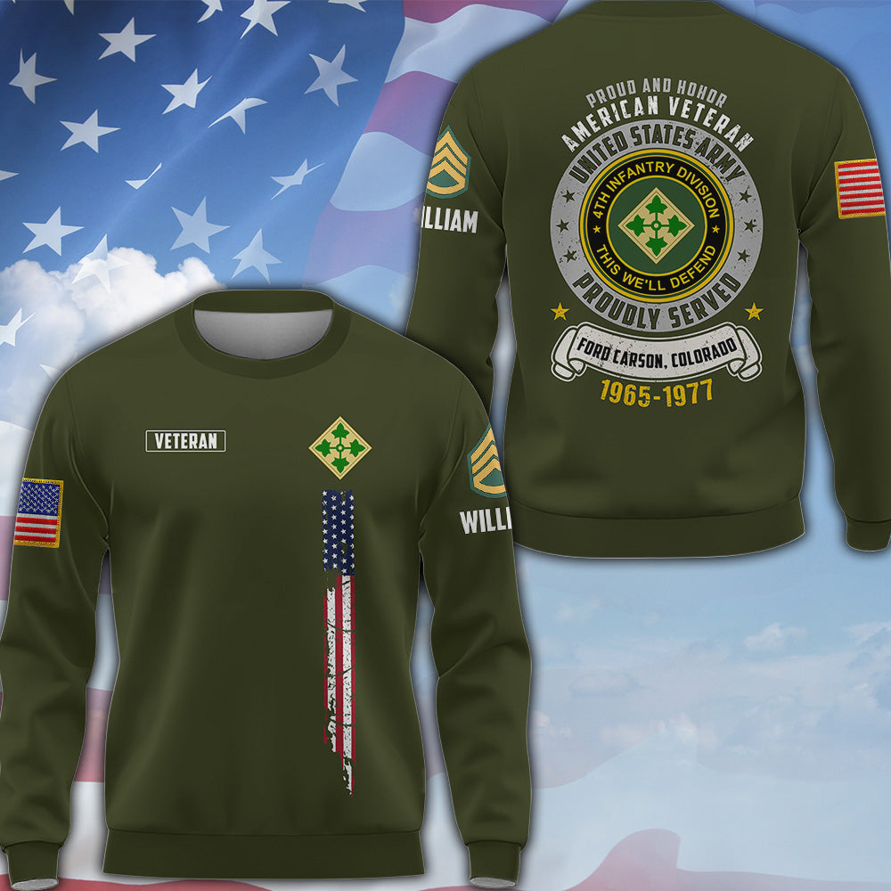 Custom All Over Print Shirt Proud And Honor American Veteran Available All Military Branches Gift For Veterans K1702 MT2