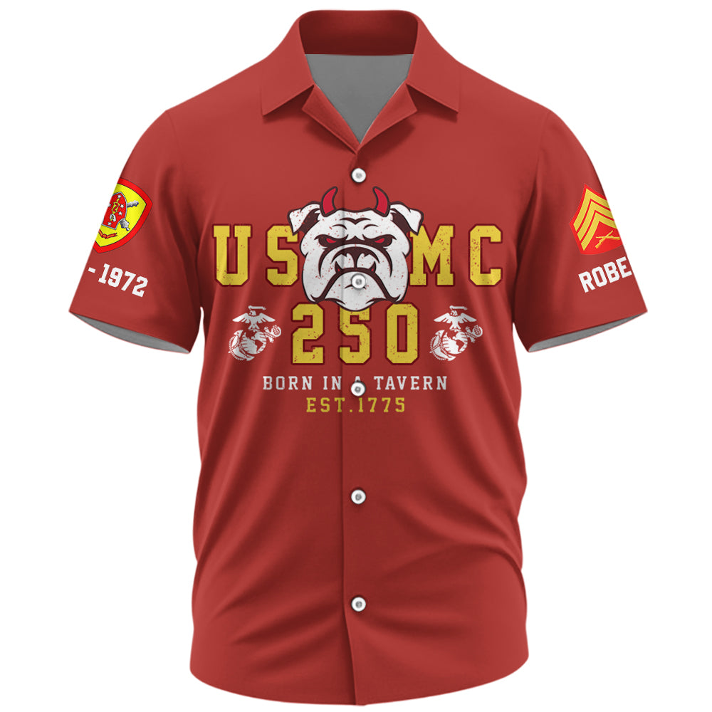 250th Birthday of the U.S. Marine Corps Shirt - Custom Division Rank Name For Veteran K1702 Trhn