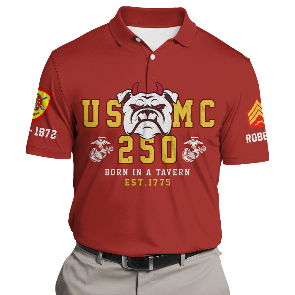 250th Birthday of the U.S. Marine Corps Shirt - Custom Division Rank Name For Veteran K1702 Trhn