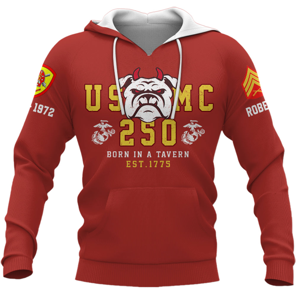 250th Birthday of the U.S. Marine Corps Shirt - Custom Division Rank Name For Veteran K1702 Trhn