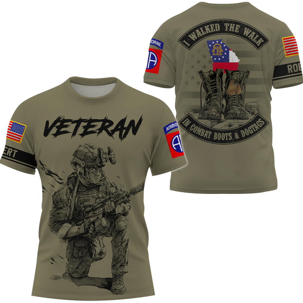 Personalized All Over Print Shirt Camouflage US Military Custom All Branches Rank Division Name For Soldier Veteran K1702