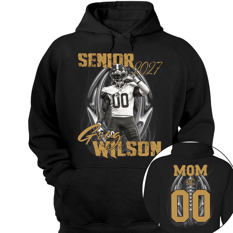 Personalized Senior Football Mom , Custom Photo Football  Shirt, Gift For Football Mom, Dad, Football Family A2110 Pt99