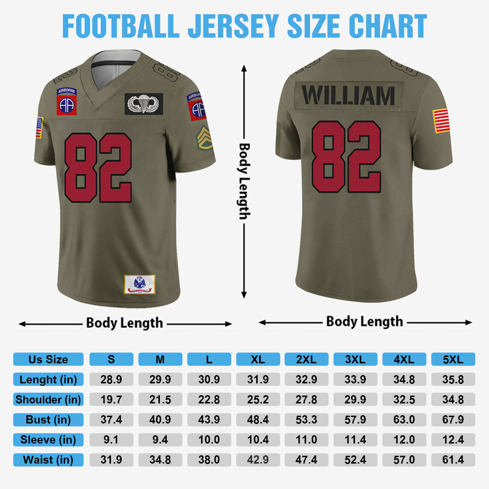 Honor Their Service – Personalized Football Jersey Gift For Veterans Military Jersey Gift K1702 Trhn