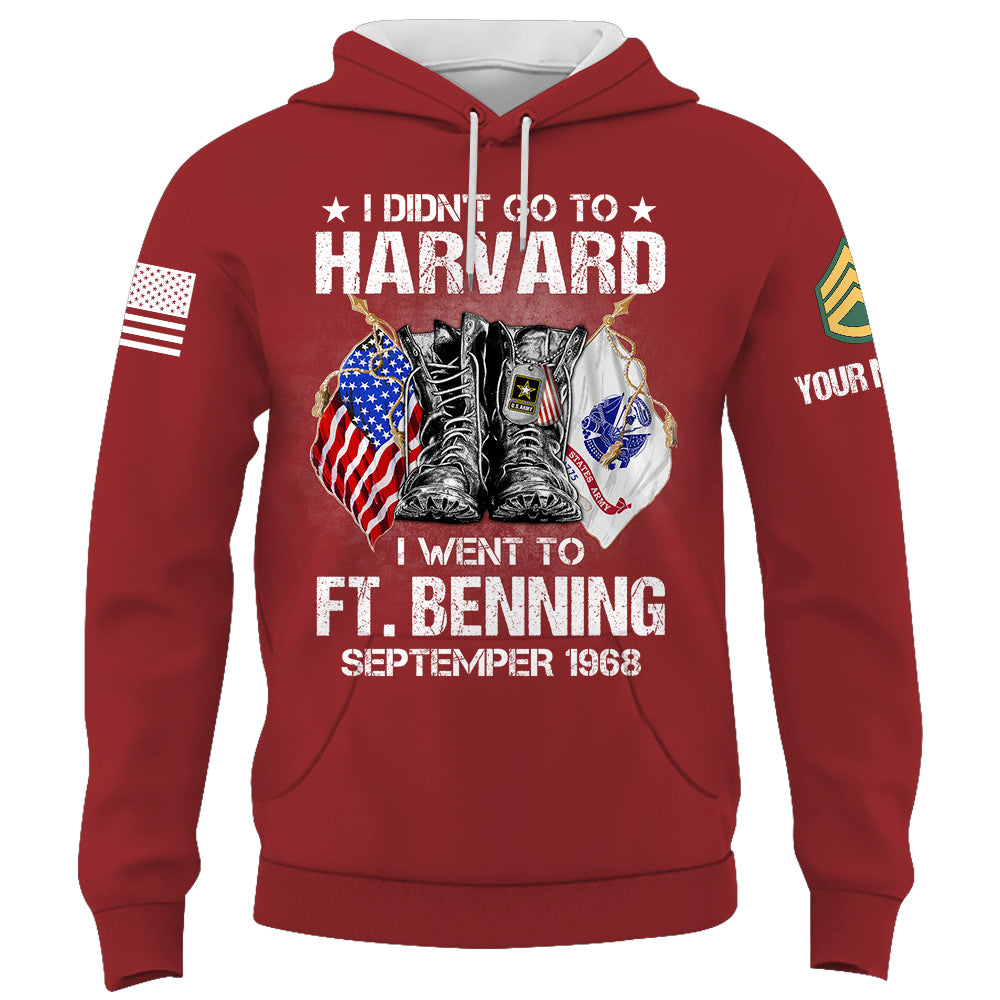 Custom Shirt I Didn't Go To Harvard I Went To Military Base Personalized Gift For Veterans And Family Member K1702 Trhn