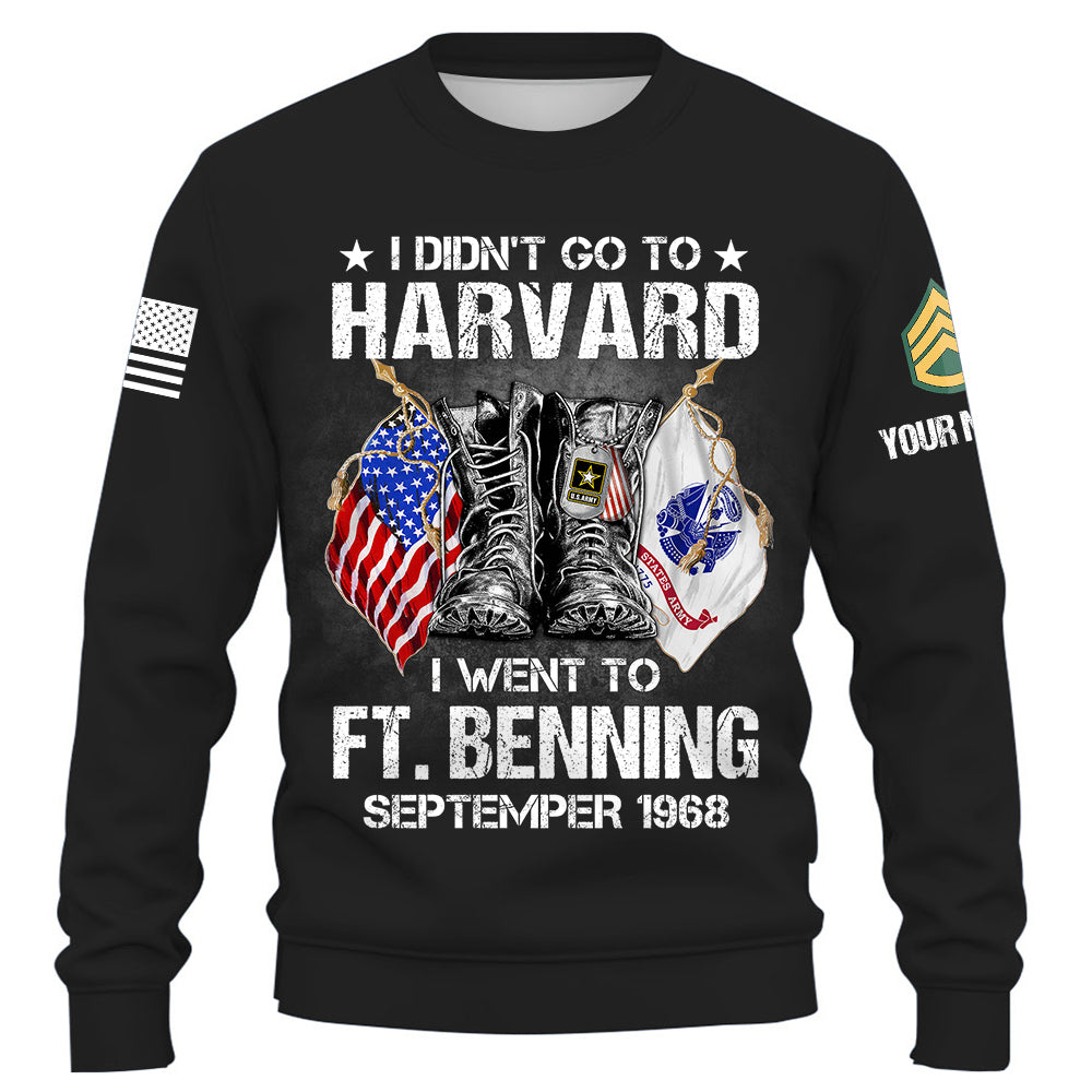 Custom Shirt I Didn't Go To Harvard I Went To Military Base Personalized Gift For Veterans And Family Member K1702 Trhn