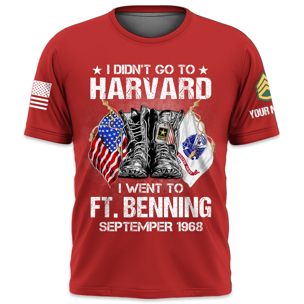 Custom Shirt I Didn't Go To Harvard I Went To Military Base Personalized Gift For Veterans And Family Member K1702 Trhn