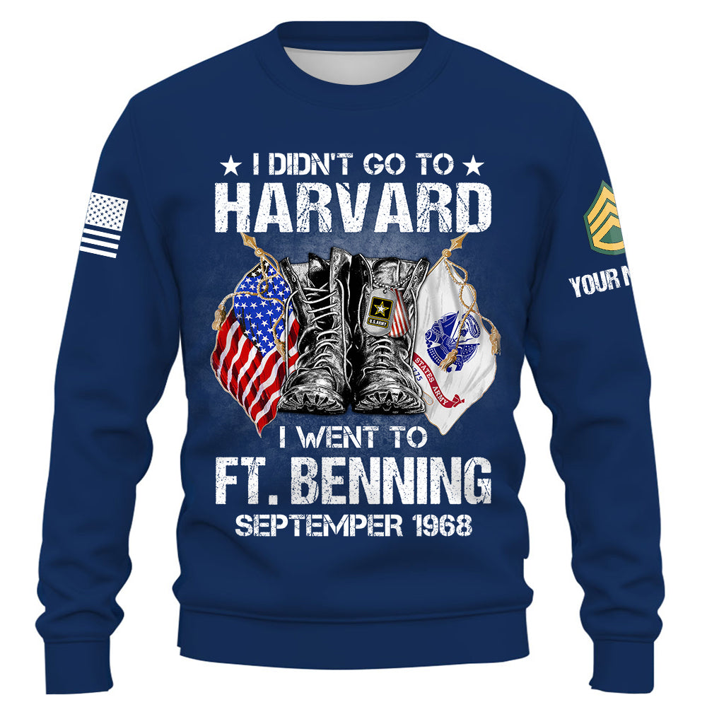 Custom Shirt I Didn't Go To Harvard I Went To Military Base Personalized Gift For Veterans And Family Member K1702 Trhn