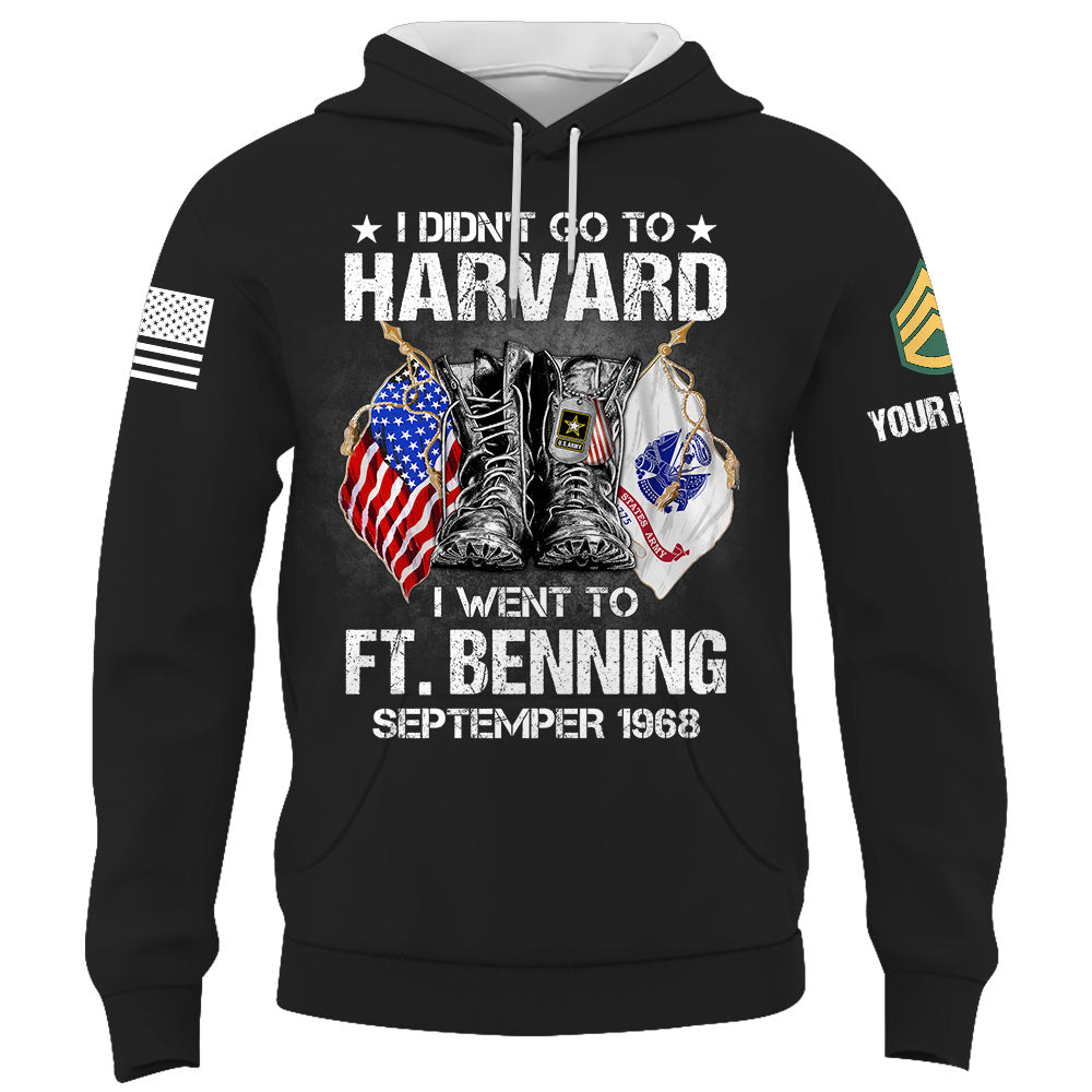 Custom Shirt I Didn't Go To Harvard I Went To Military Base Personalized Gift For Veterans And Family Member K1702 Trhn