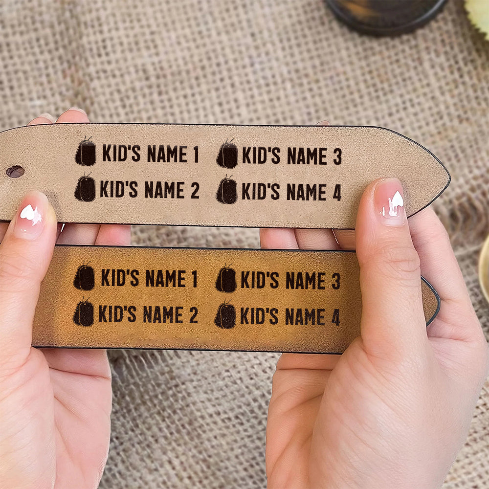 Grandpa The Veteran. The Myth. The Legend - Personalized Engraved Leather Belt Veteran K1702
