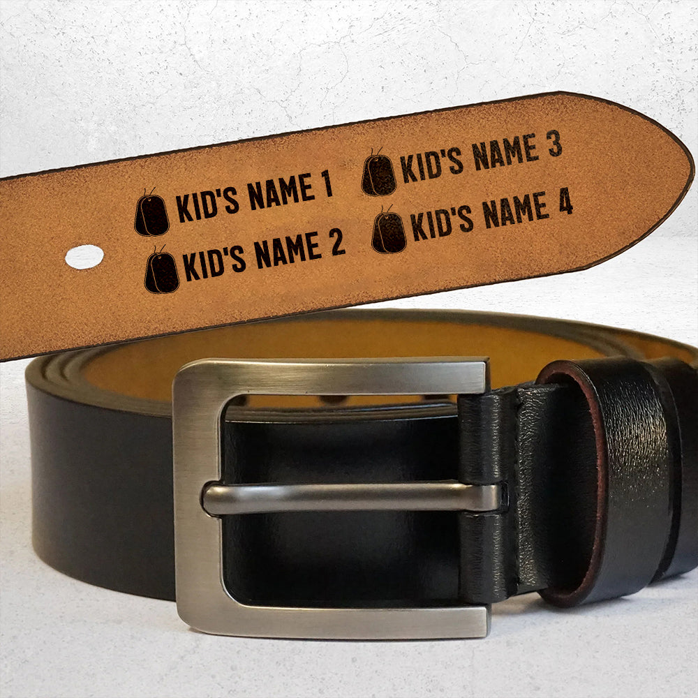 Grandpa The Veteran. The Myth. The Legend - Personalized Engraved Leather Belt Veteran K1702
