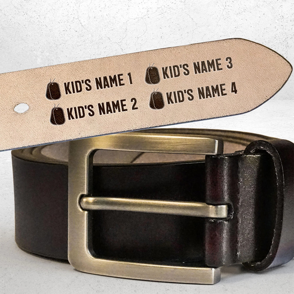 Grandpa The Veteran. The Myth. The Legend - Personalized Engraved Leather Belt Veteran K1702
