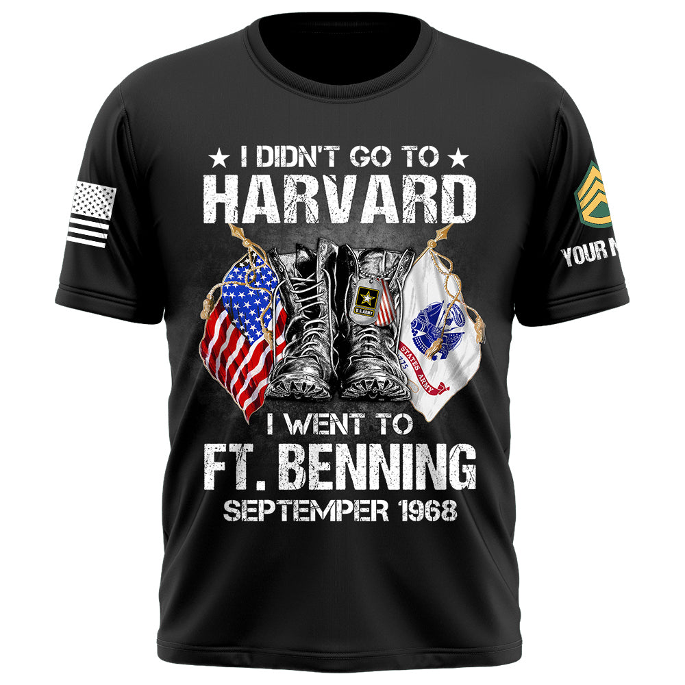 Custom Shirt I Didn't Go To Harvard I Went To Military Base Personalized Gift For Veterans And Family Member K1702 Trhn