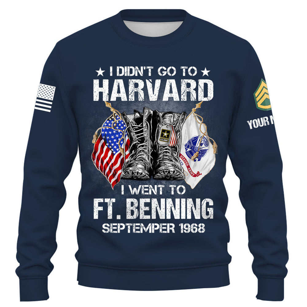 Custom Shirt I Didn't Go To Harvard I Went To Military Base Personalized Gift For Veterans And Family Member K1702 Trhn