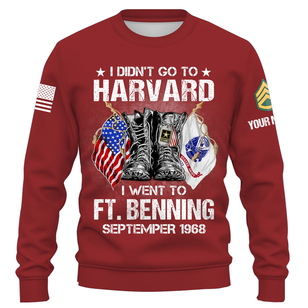 Custom Shirt I Didn't Go To Harvard I Went To Military Base Personalized Gift For Veterans And Family Member K1702 Trhn