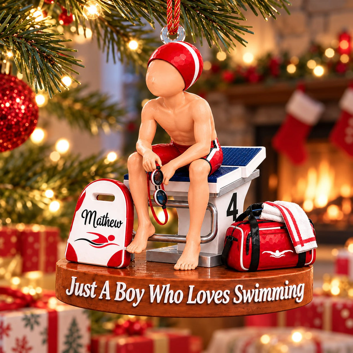 Just A Girl Who Loves Swimming- Personalized Gymnastics Ornament, Gift for Swimmers A2110 T24